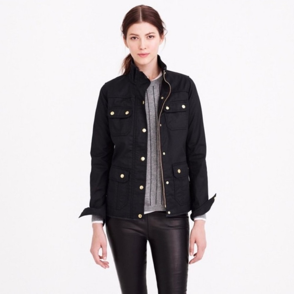 J Crew Relaxed Boyfriend Fit Black Field Jacket Size XS